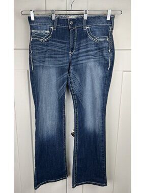 Ariat Real Denim Jeans Women 32R Medium Wash Straight Western Stretch